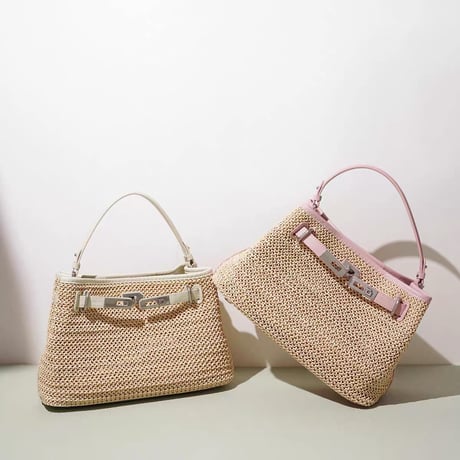 Rattan Belt Accent Tote Bag