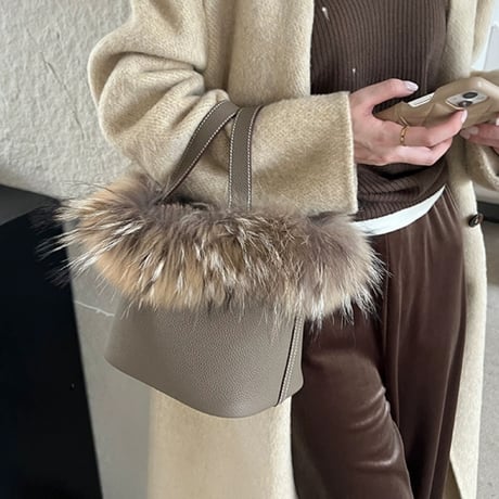 3color本革ファーbag