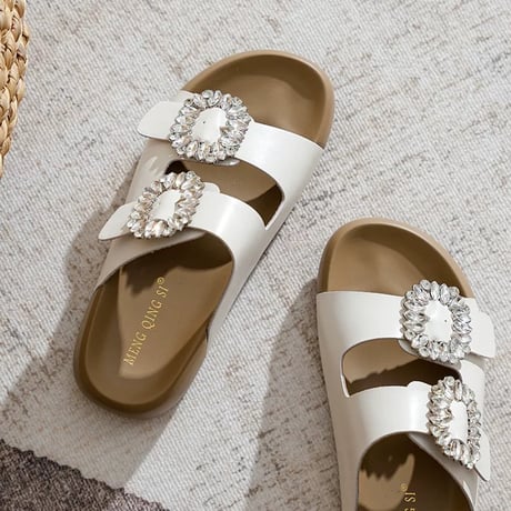 3color Bijou Double Strap Sandal