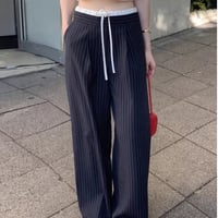 Pinstripe Relax Wide Pants