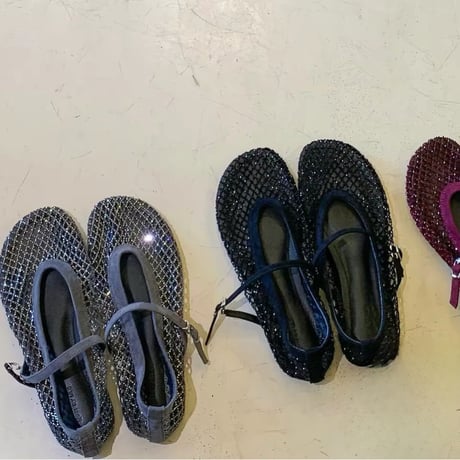 Crystal Mesh Mary Jane Flats