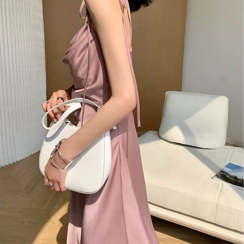 ERADIE ショルダーリボンサテンドレープワンピース Shoulder Ribbon Satin Drape one piece ショルダーリボンサテン