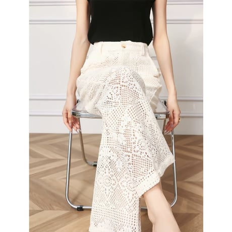 Lace Crochet Wide Pants