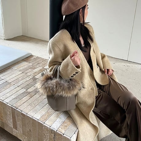 3color本革ファーbag