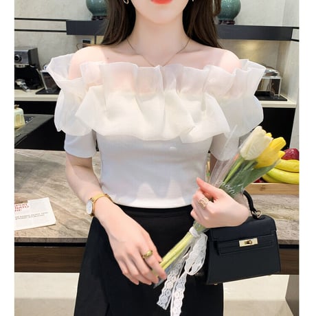 off shoulder frill tops