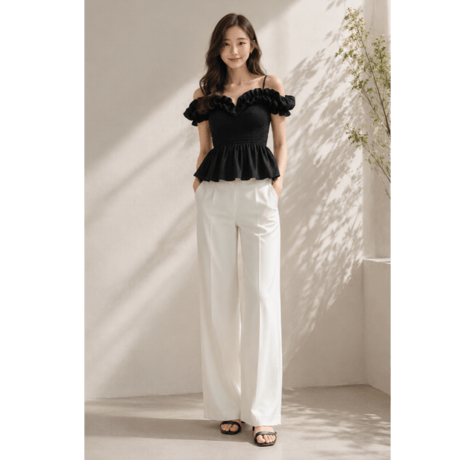 Cloud Frill Peplum Blouse