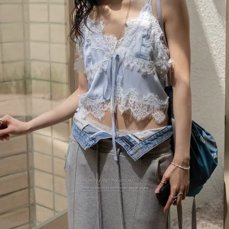 Lace Frill Satin Camisole