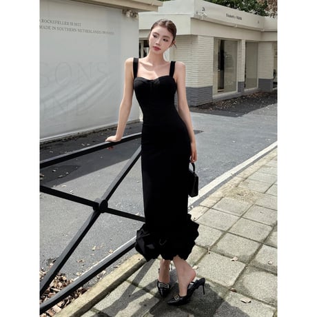 Noir Mermaid Hem Dress