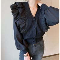 フリルニットカーディガン