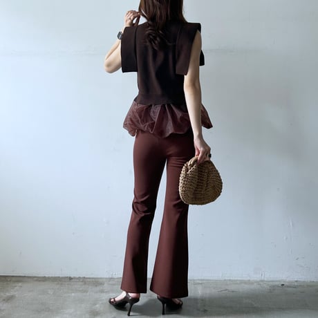 Airy Peplum Layered Knit Set