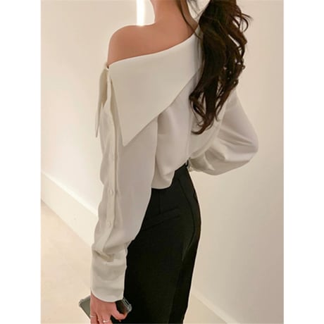 Elegant Asymmetrical Off-Shoulder Blouse