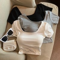 Square Neck Fit Crop Top