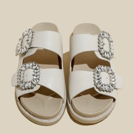 Bijou Buckle Flat Sandals