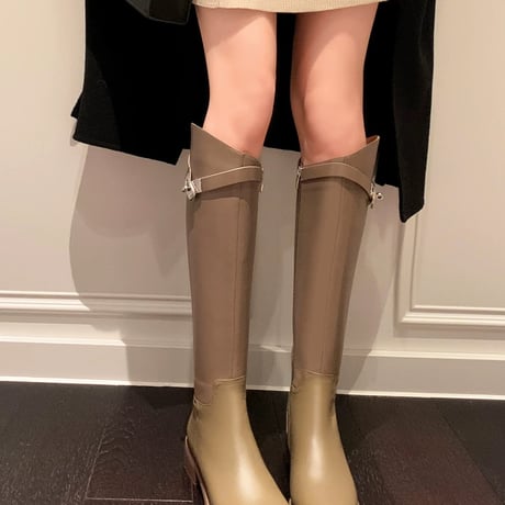 3colorバックルロングブーツ
