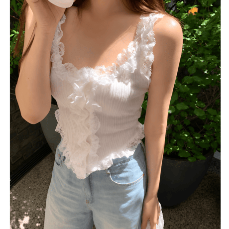 Lace Frill Knit Camisole