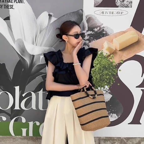 Frill Sleeve Peplum Blouse