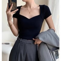 Sweetheart Neck Rib Top