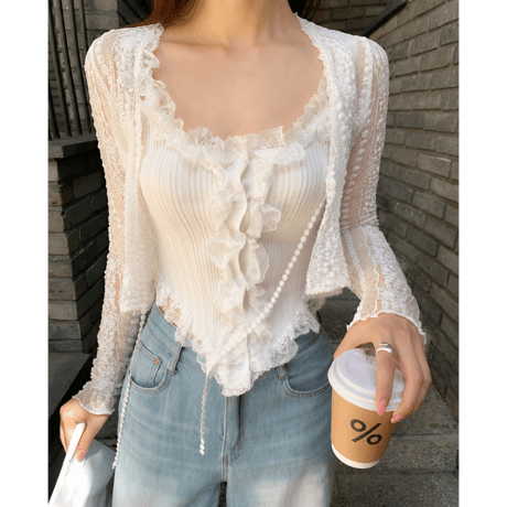 Lace Frill Knit Camisole