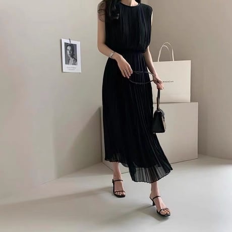 Pleated Chiffon Maxi Dress