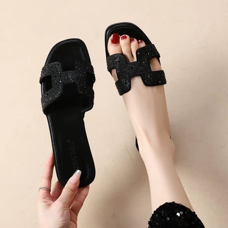 Crystal H Buckle Sandals
