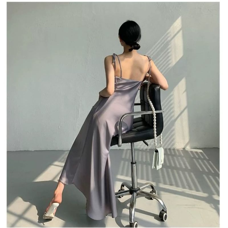 ERADIE ショルダーリボンサテンドレープワンピース Shoulder Ribbon Satin Drape one piece ショルダーリボンサテン