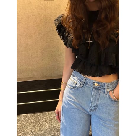Scallop Frill Tiered Blouse