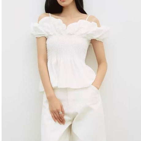Cloud Frill Peplum Blouse