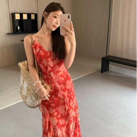 Sheer Floral Curve Slip Dress