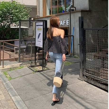 high-waist straight denim