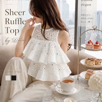 【新色追加】Sheer Ruffle Top