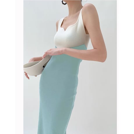 bi-color slimdress