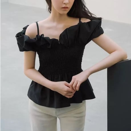 Cloud Frill Peplum Blouse