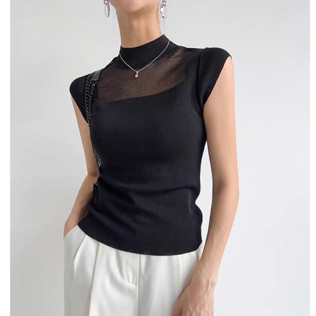 Sheer Muse Mockneck Knit Top