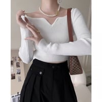 Nuance Neck Rib Knit Top
