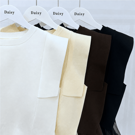 Airy Peplum Layered Knit Set