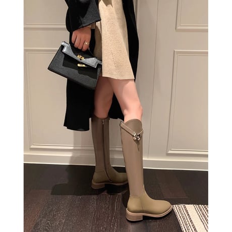 3colorバックルロングブーツ