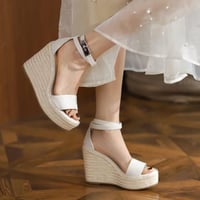 buckle wedge sandal