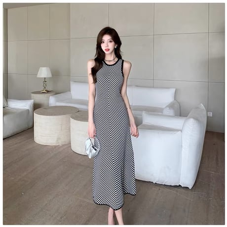 Stripe Knit Mermaid Onepiece
