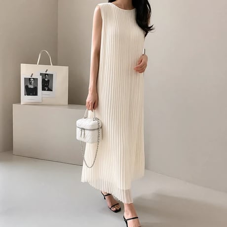 Pleated Chiffon Maxi Dress