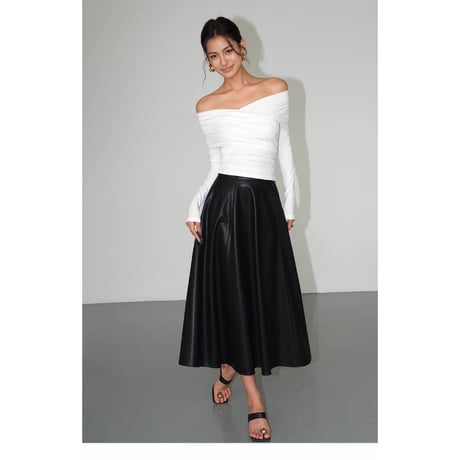 Off-Shoulder Cross Drape Top