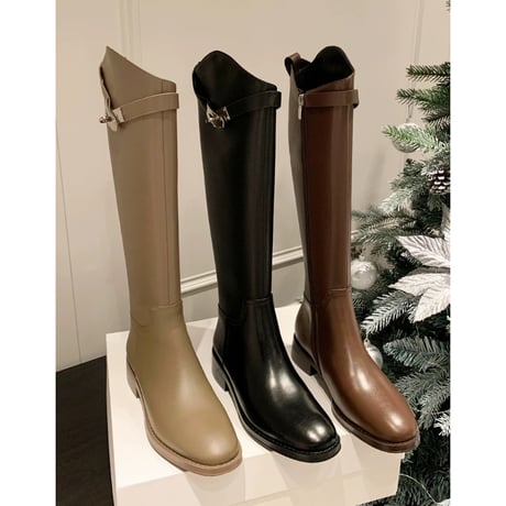 3colorバックルロングブーツ