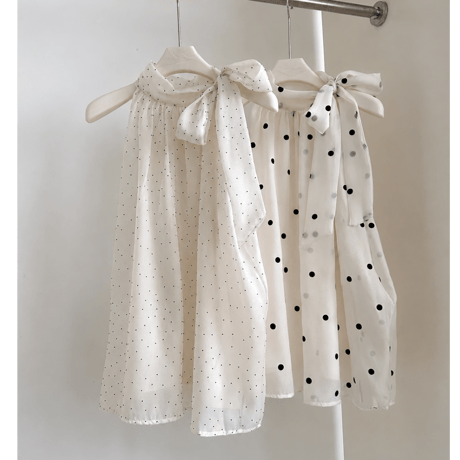 Dot Ribbon Airy Blouse