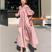 2colorオープンショルダーワンピース