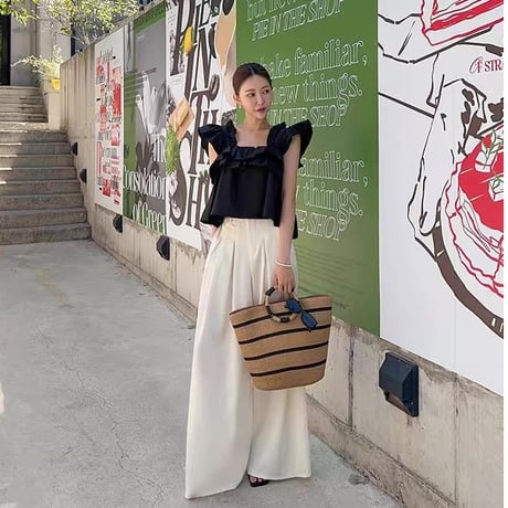 Ring Handle Stripe Summer Tote Bag