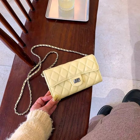 シープスキンチェーンウォレットbag