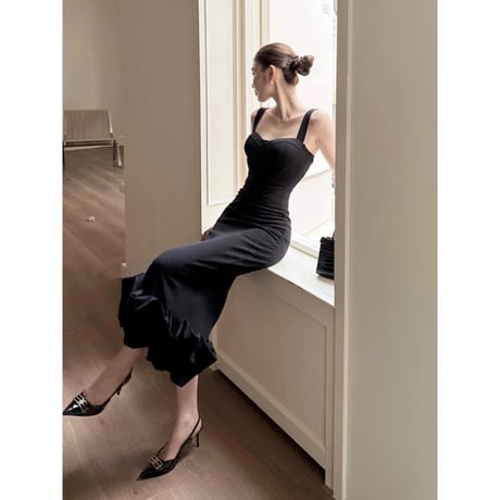 Noir Mermaid Hem Dress
