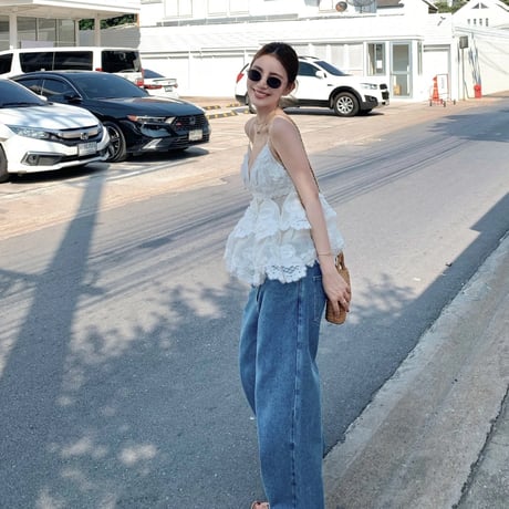 Lace Tiered Peplum Cami Blouse