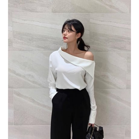 Elegant Asymmetrical Off-Shoulder Blouse
