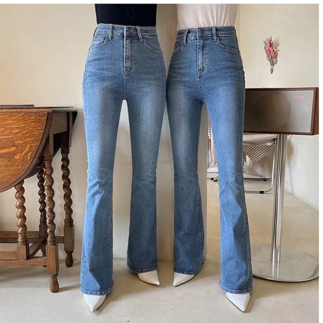 Long Leg Flare Denim Pants