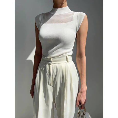 Sheer Muse Mockneck Knit Top